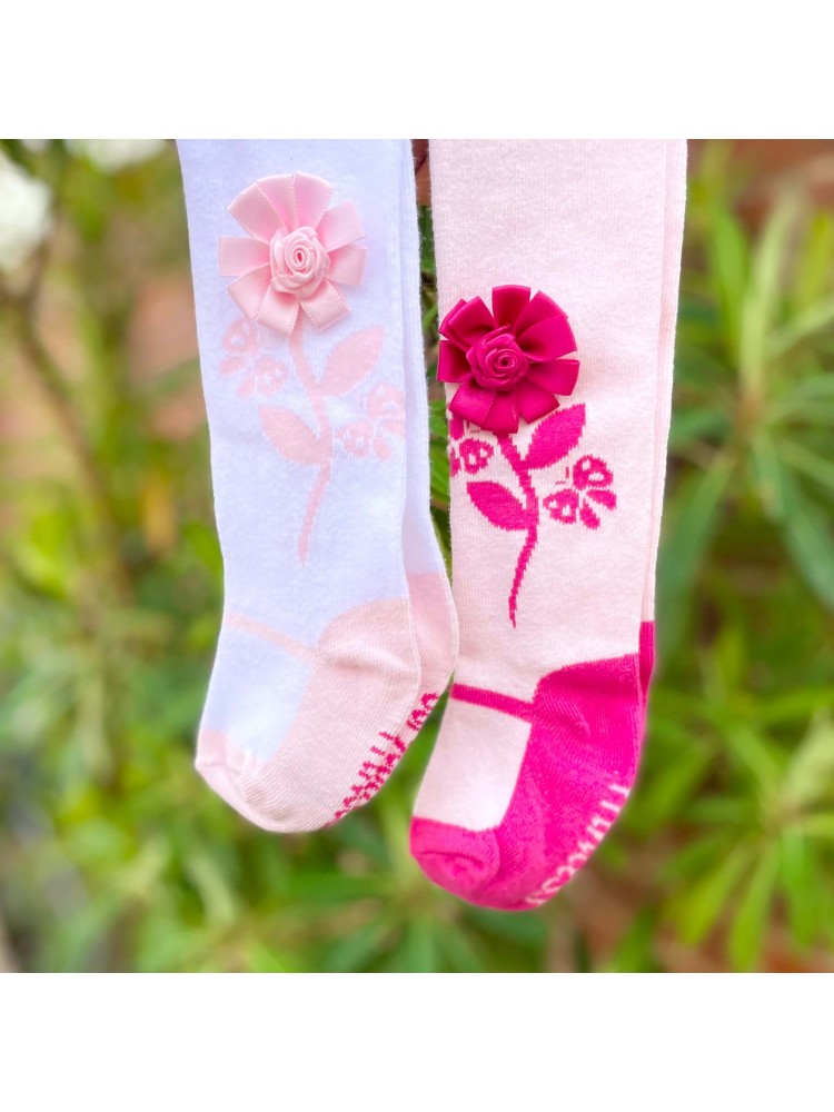 Baby Girl Tights With Flower Deluxe
