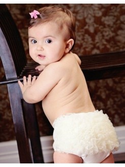 Baby Girl Ruffle Bloomer Ivory White