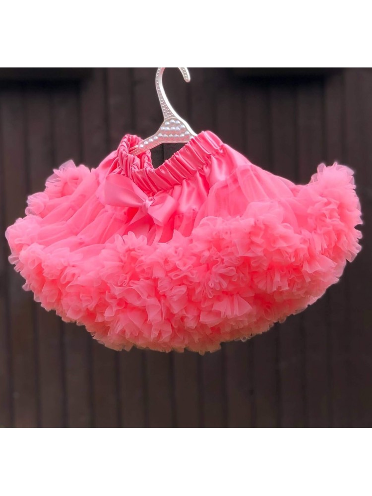 baby girl birthday petti skirt tutu coral pink