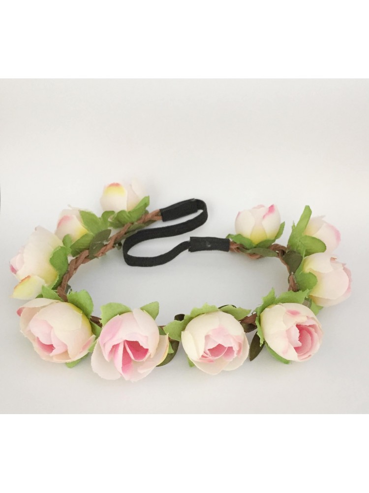 Baby Flower Crown Headband Light pink roses