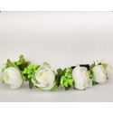 Baby Girl Flower Crown Christening Headband White Roses Roses