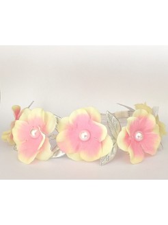 Baby Girl Flower Crown Headband Vintage Pink Flowers