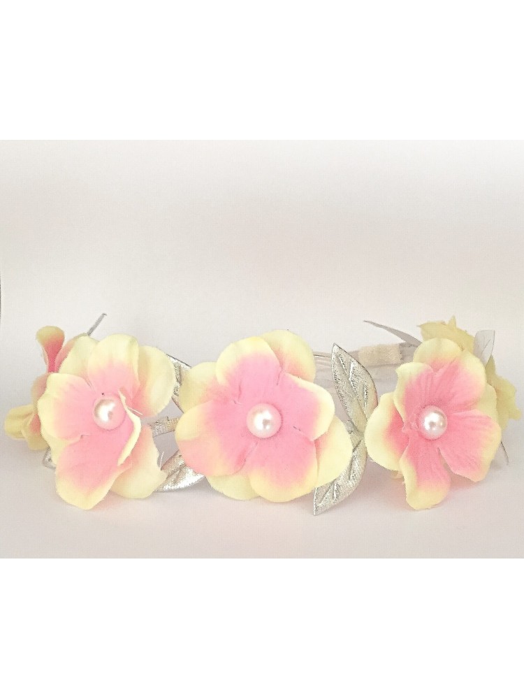 Baby Girl Flower Crown Headband Vintage Pink Flowers Baby Girl Flower Crown Headband Vintage Pink Flowers