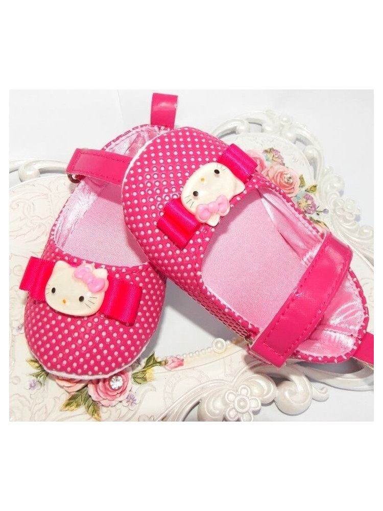 Newborn Baby Girl Shoes Hello Kitty fuchsia