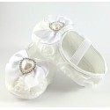Baby Girl Christening Shoes White Rosette and Pearl