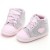 Newborn girl trainer shoes silver with pink