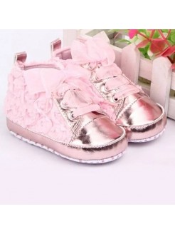 Newborn Baby Girl Trainer Shoes pink rosette