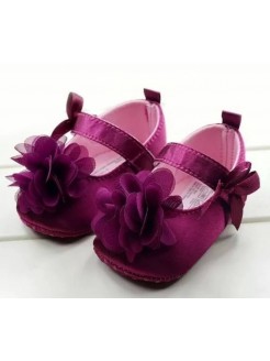 Newborn Baby Girl Shoes Burgundy 