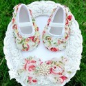 Baby Girl Christening Shoes Set Flowers