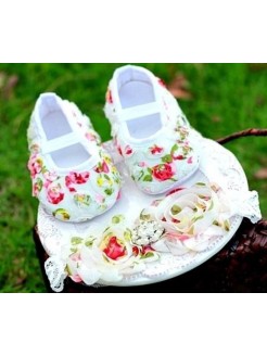 Baby Girl Christening Shoes Set Flowers