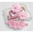Baby girl shoes pink tulle flowers