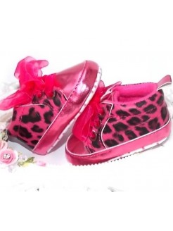 Newborn Baby Girl Shoes Leopard Magenta