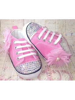 Baby girl shoes baby pink with crystals