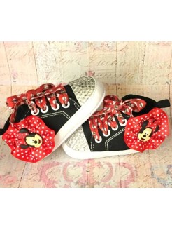 Baby girls unique personalized fashion shoes Minnie with swarovski crystals