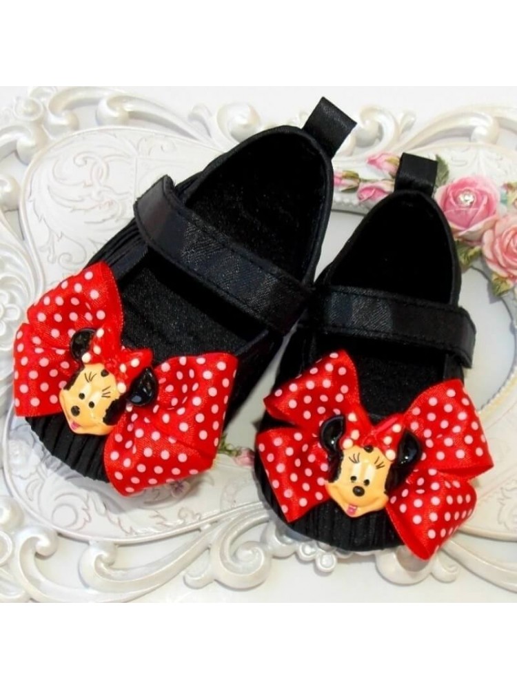 Baby girl handmade satin shoes Minnie