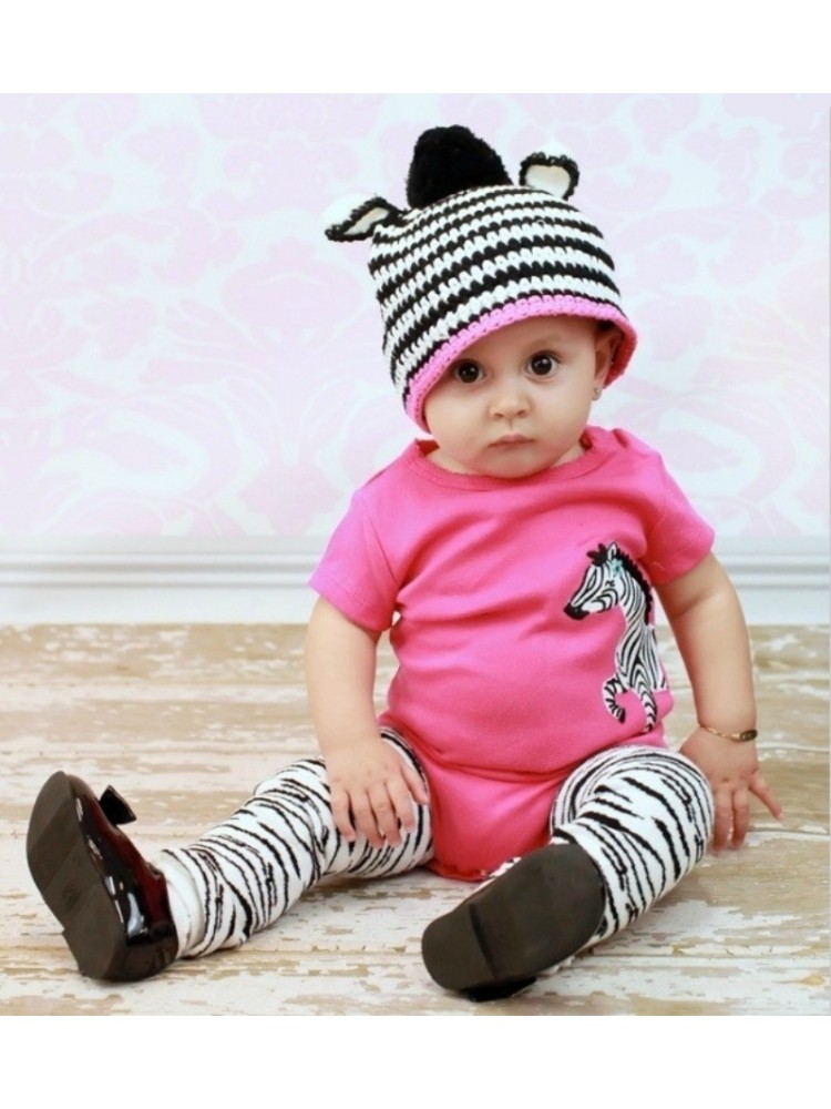 Baby girl leg warmers Zebra