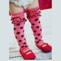 Baby girl leg warmers watermelon and black dots