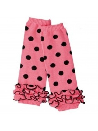 Baby girl leg warmers watermelon and black dots