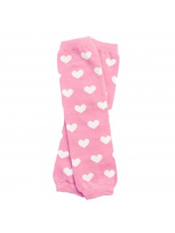 Baby girl leg warmers Pink with hearts