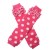 Baby leg warmers Coral and white dots