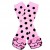 Baby girl leg warmers Baby pink and black dots