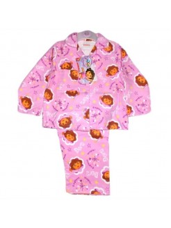 Baby girl comfy and cosy flannel Disney pyjamas Dora