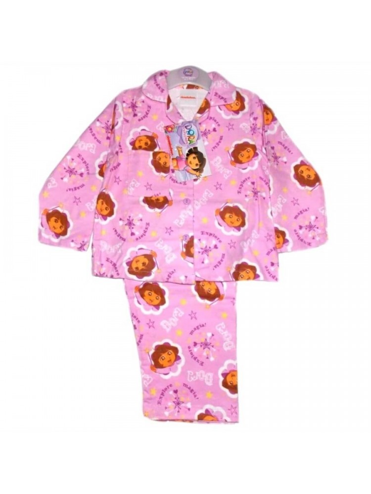 Baby girl comfy and cosy flannel Disney pyjamas Dora