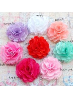 Baby Girl Hair Clip Satin Tulle Flower