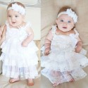 Baby Girl Christening Dress White Chiffon And Lace