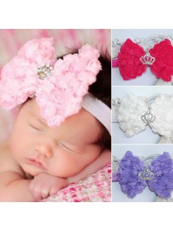 Baby Girl Princess Bow Headband With Crown