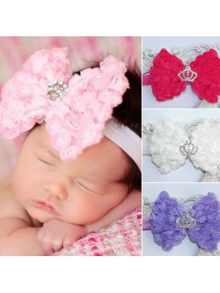 Baby Girl Princess Bow Headband With Crown