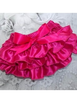 Baby Girl Ruffle Bloomer Fuchsia Satin