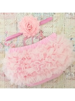 Baby Girl Cotton Frilly Pants Pale Pink