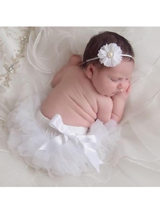 Baby Girl Tutu Nappy Cover Bloomer White