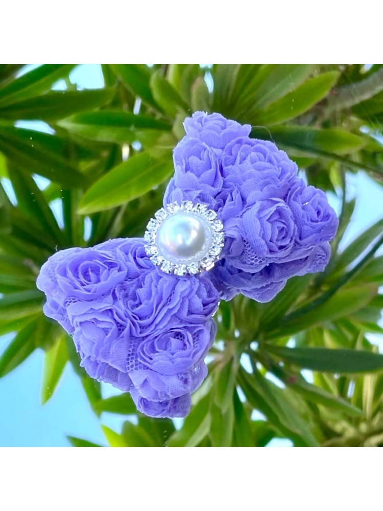 Girl Hair Clip Lavender Rosette Bow