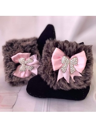 Baby Girl Winter Boots Rhinestone bow