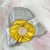 Baby girl cotton hat grey with yellow pearl flower