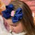 Baby Girl Headband Navy Blue Bow with Roses