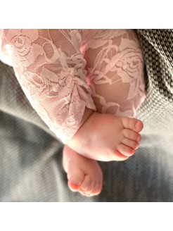 Baby Girl Pale Pink Lace Leggings