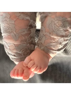 Baby Girl Silver Grey Lace Leggings