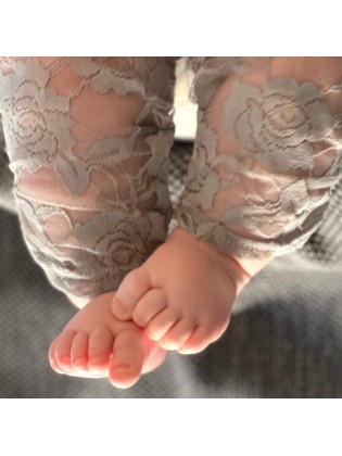 Baby Girl Silver Grey Lace Leggings