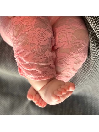 Baby Girl Coral Pink Lace Leggings
