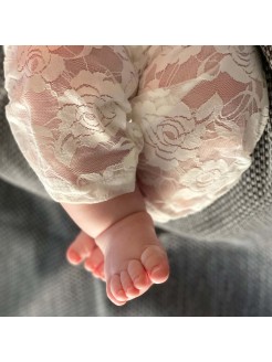 Baby Girl Ivory White Lace Leggings