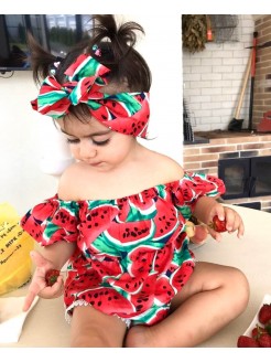 Baby Summer Watermelon Romper Set
