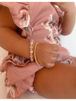 Baby floral romper dusty pink