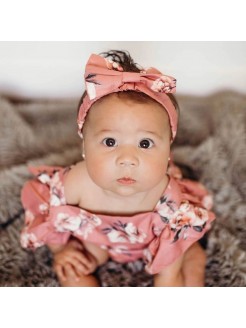 Baby Girl Floral Romper Dusty Pink