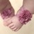 Baby barefoot sandals dusty pink satin tulle flower