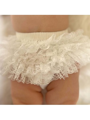 Baby Girl Ivory Lace Tutu Frilly Pants