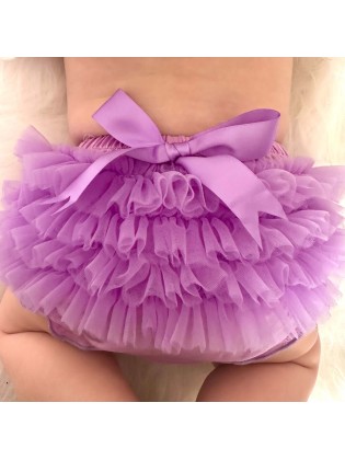 Baby Girl Frilly Pants Lavender Vintage With Headband