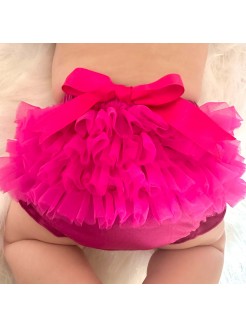 Baby Frilly Pants Nappy Cover Fuchsia